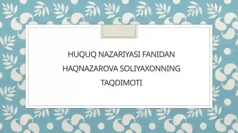Huquqiy davlat nazariyasi