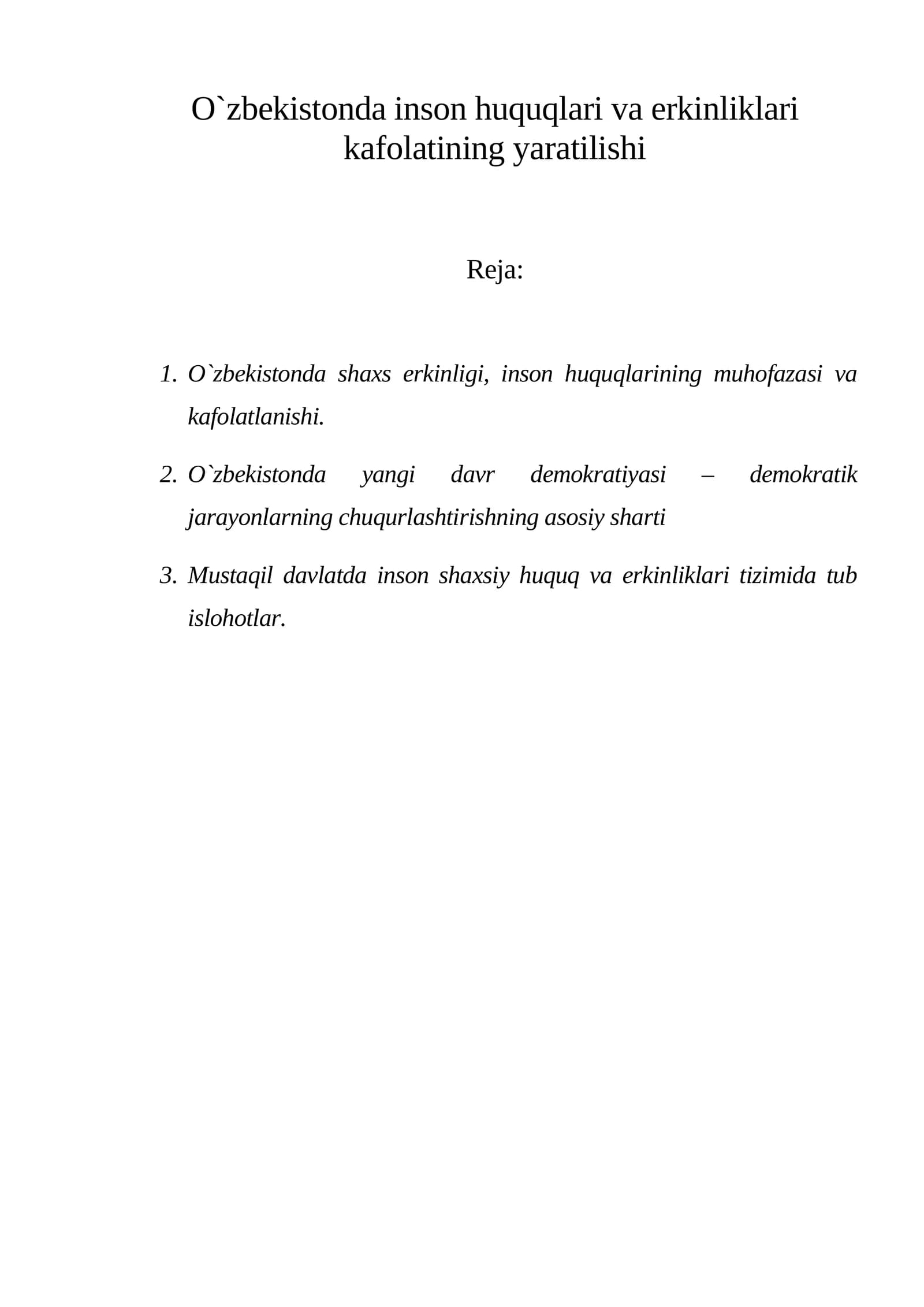 Inson huquqlari va erkinliklar