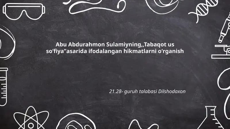 Tabaqot us-Sofiya - Abu Abdurahmon Sulamiy