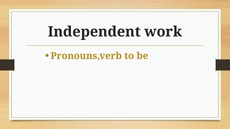 Pronouns,verb to be