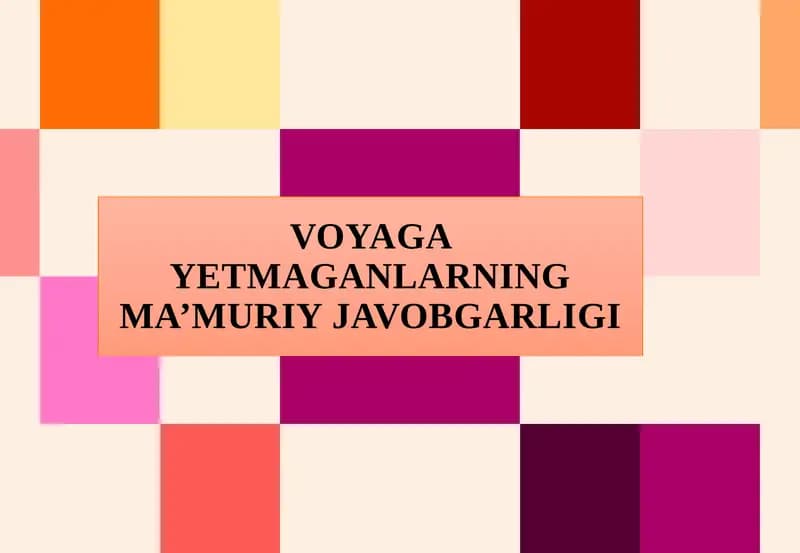 VOYAGA YETMAGANLARNING MA’MURIY JAVOBGARLIGI