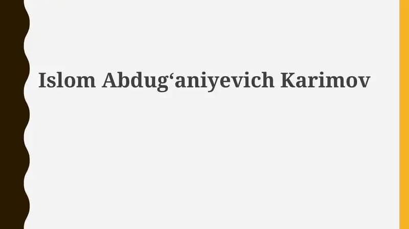 Islom Abdugʻaniyevich Karimov