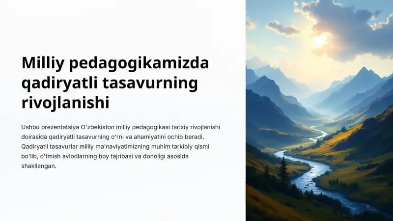 Milliy Pedagogikamizda Qadiryatli Tasavvurlar Rivoyatlar