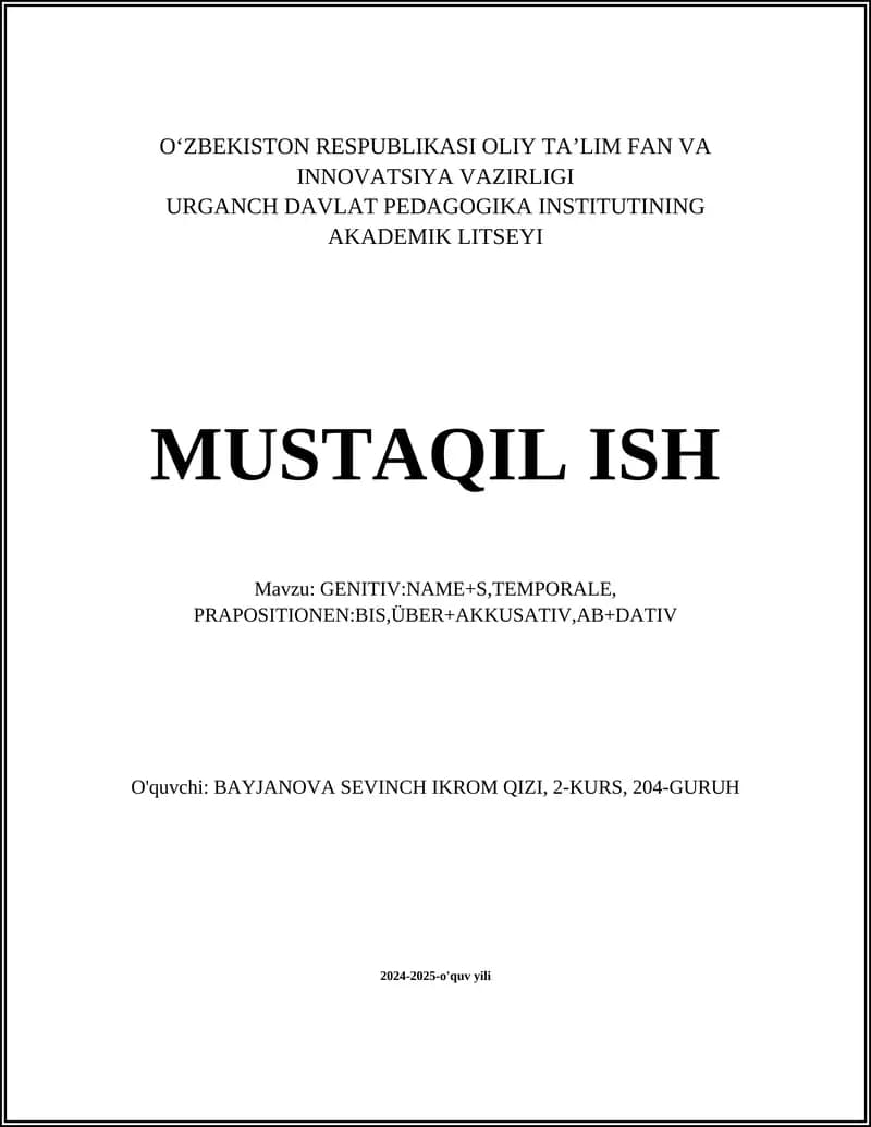 Genitivning umumiy qoidalari