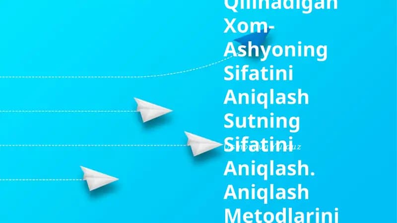 Shahar Sut Zavodlariga Qabul Qilinadigan Xom-Ashyoning Sifatini Aniqlash Sutning Sifatini Aniqlash. Aniqlash Metodlarini O`Rganish. Tozaligini Aniqlash