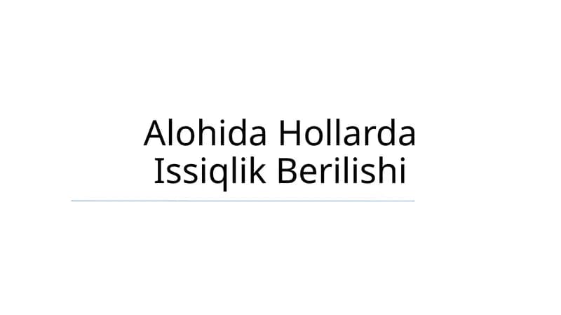 Issiqlik Berilishi