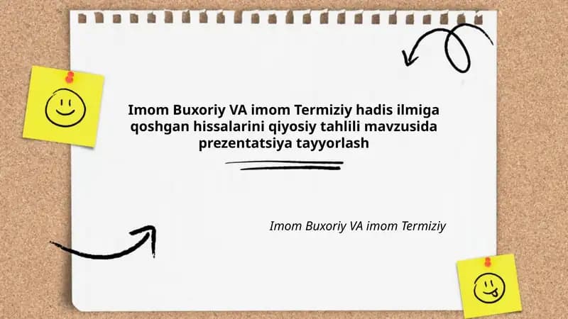 Imom Buxoriy VA imom Termiziy hadis ilmiga qoshgan hissalarini qiyosiy tahlili