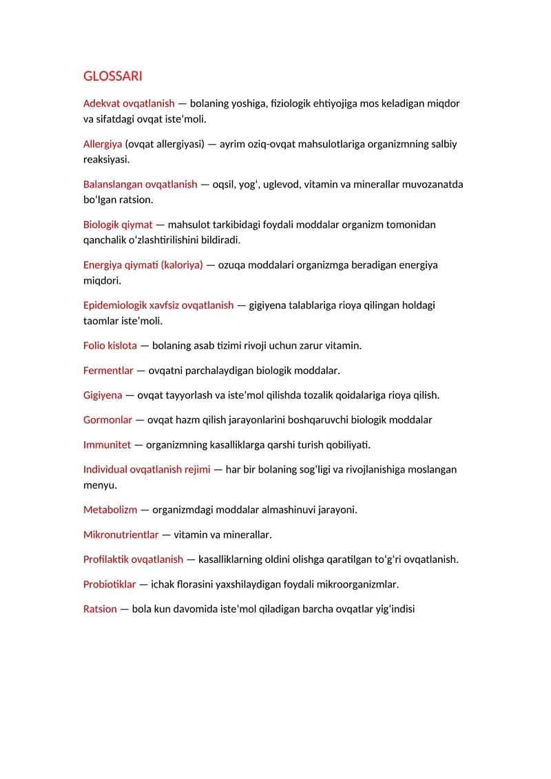 Adekvat ovqatlanish