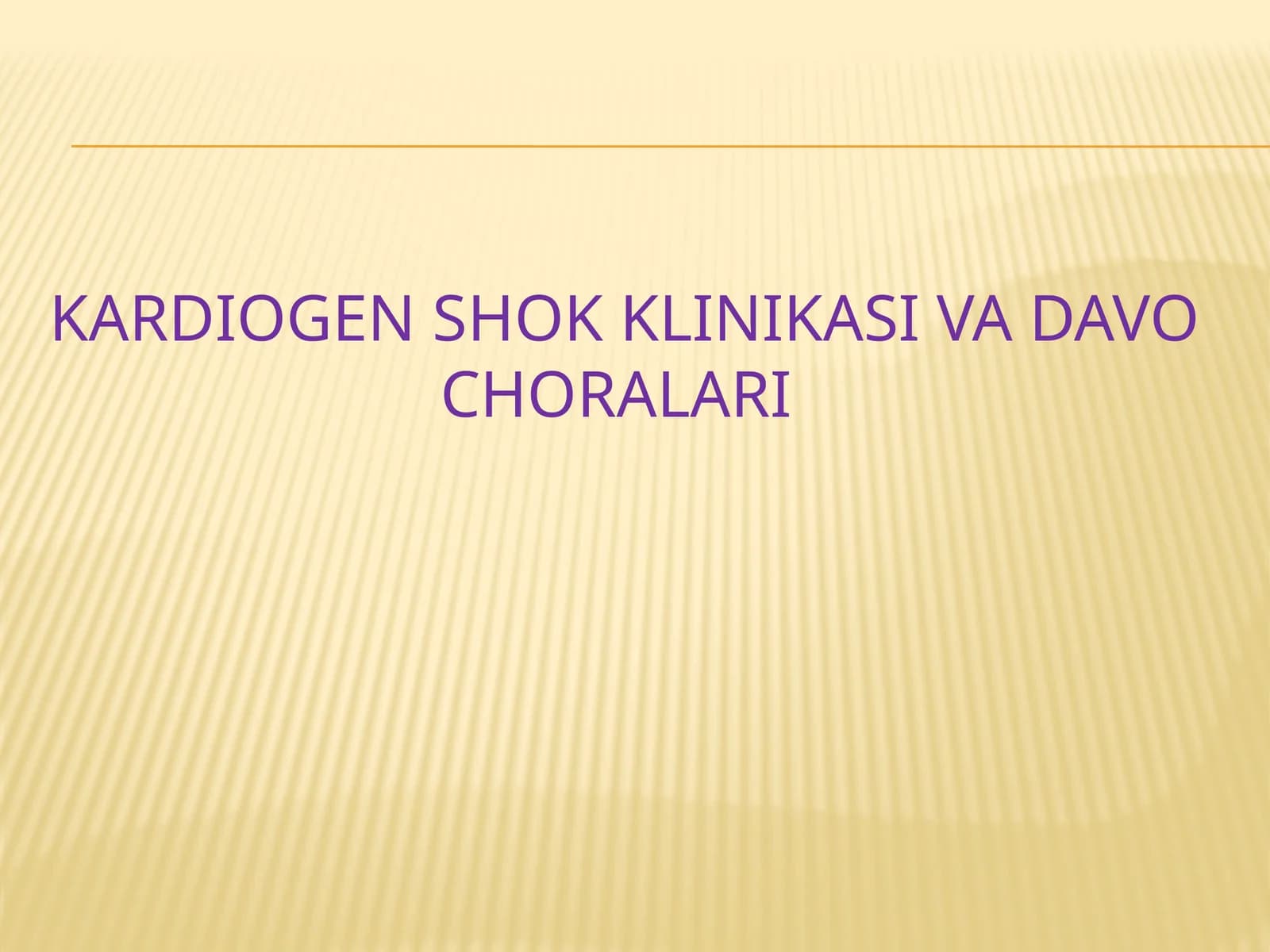 Kardiogen shok klinikasi va davo choralari