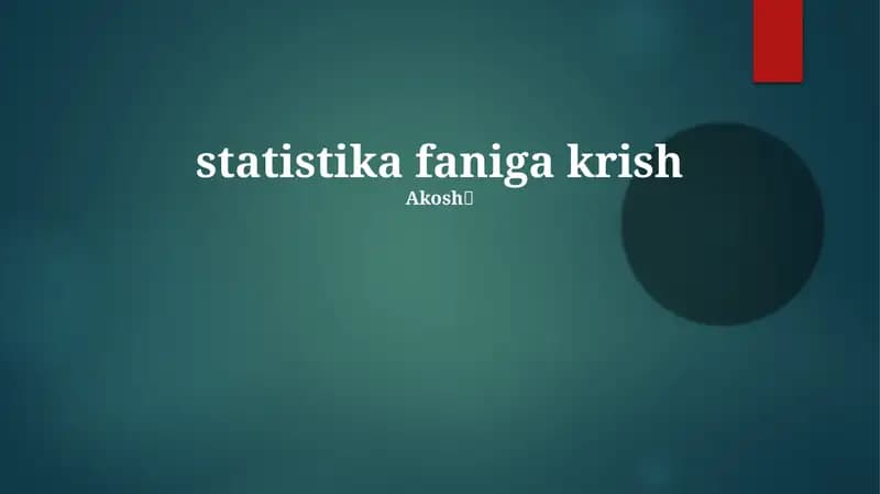 Krishnin Statistik Liilaasi
