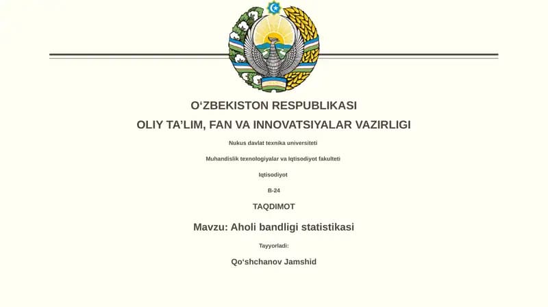 Aholi bandligi statistikasi