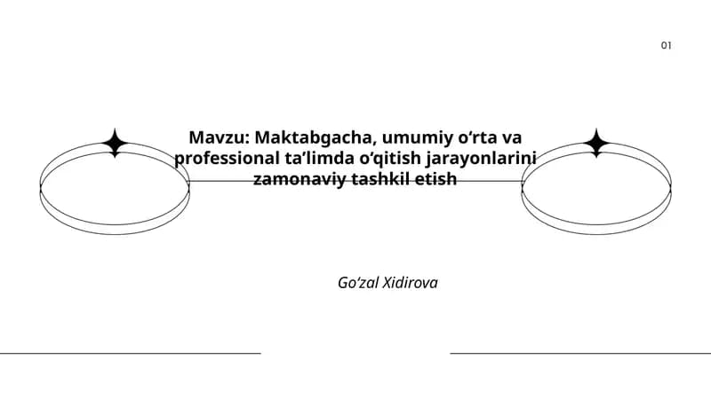 Maktabgacha, umumiy o‘rta va professional ta’limda o‘qitish jarayonlarini zamonaviy tashkil etish