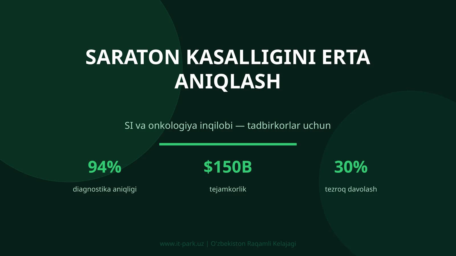 SARATON KASALLIGINI ERTA ANIQLASH
