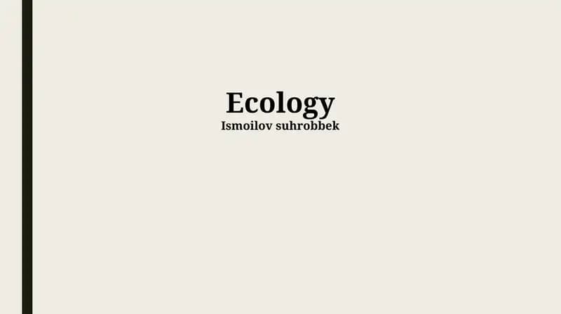 Ecology