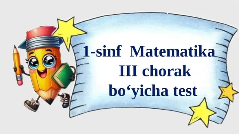 1-sinf Matematika interaktiv test-taqdimot
