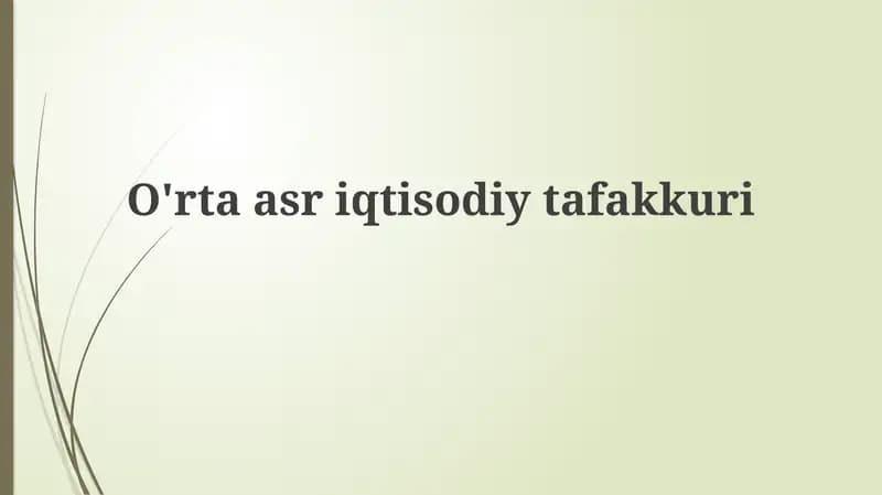 O'rtaasriqtisodiytafakkuri