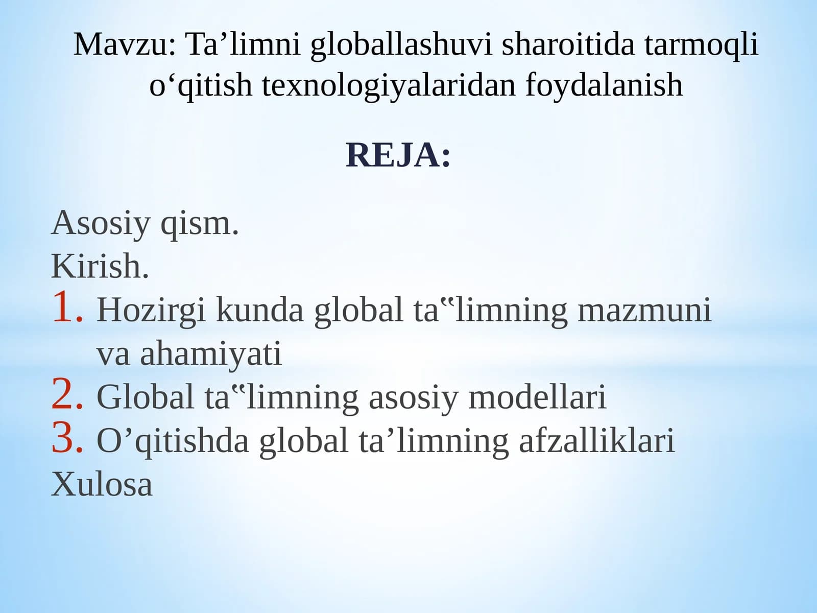Global Ta'limning Mazmuni va Ahamiyati