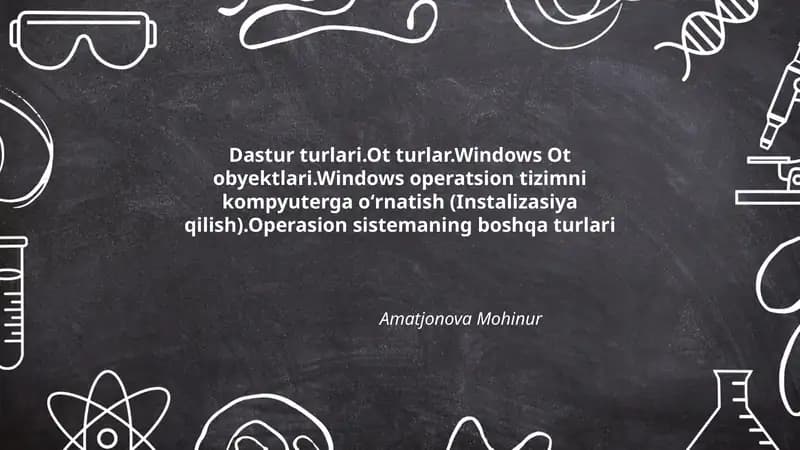 Windows operatsion tizimni kompyuterga oʻrnatish