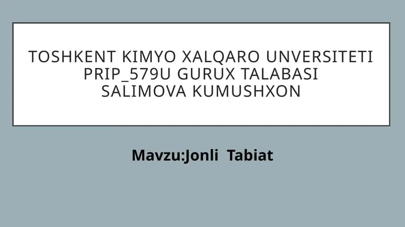 Jonli Tabiat