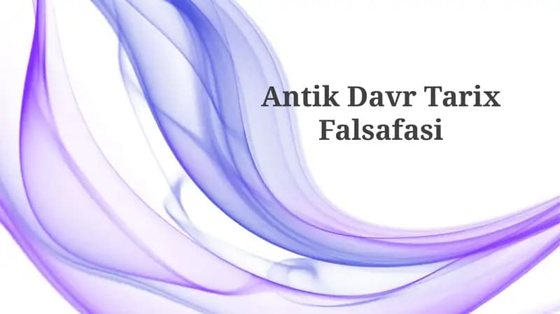 Antik DavrTarixFalsafasi