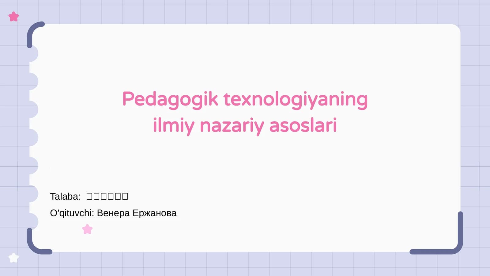 Pedagogik texnologiyaning ilmiy nazariy asoslari