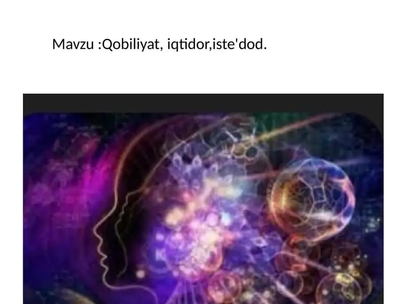 Qobiliyat, iqtidor, iste'dod