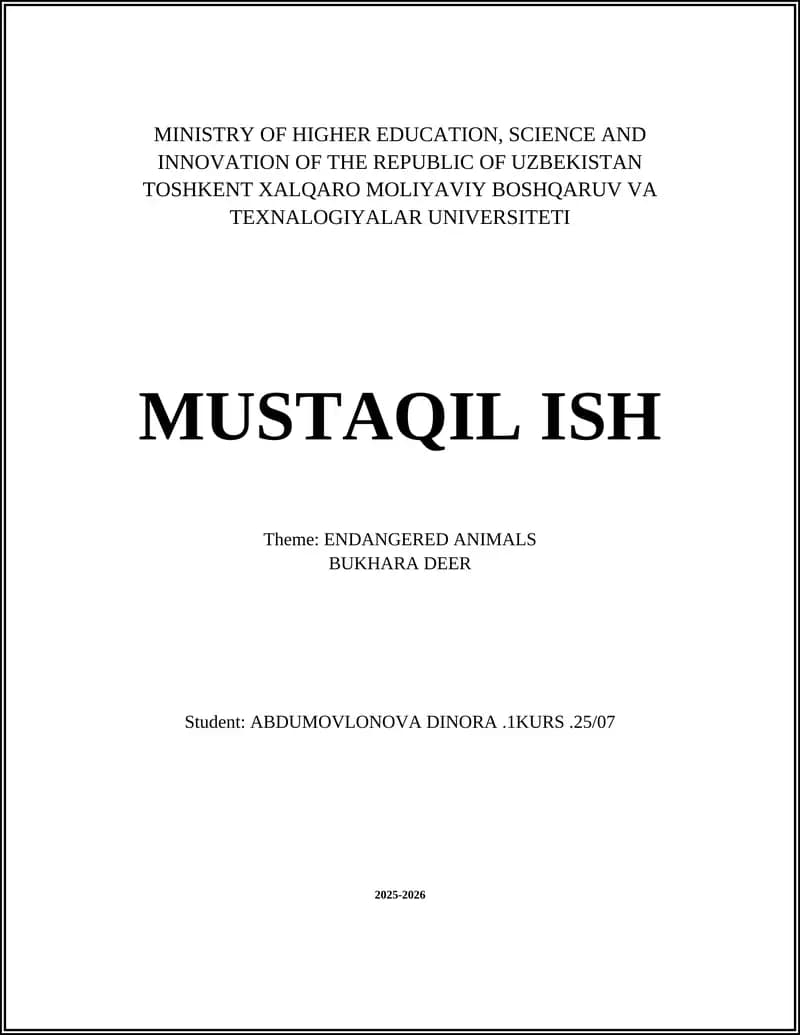 Bukhara Deer Research