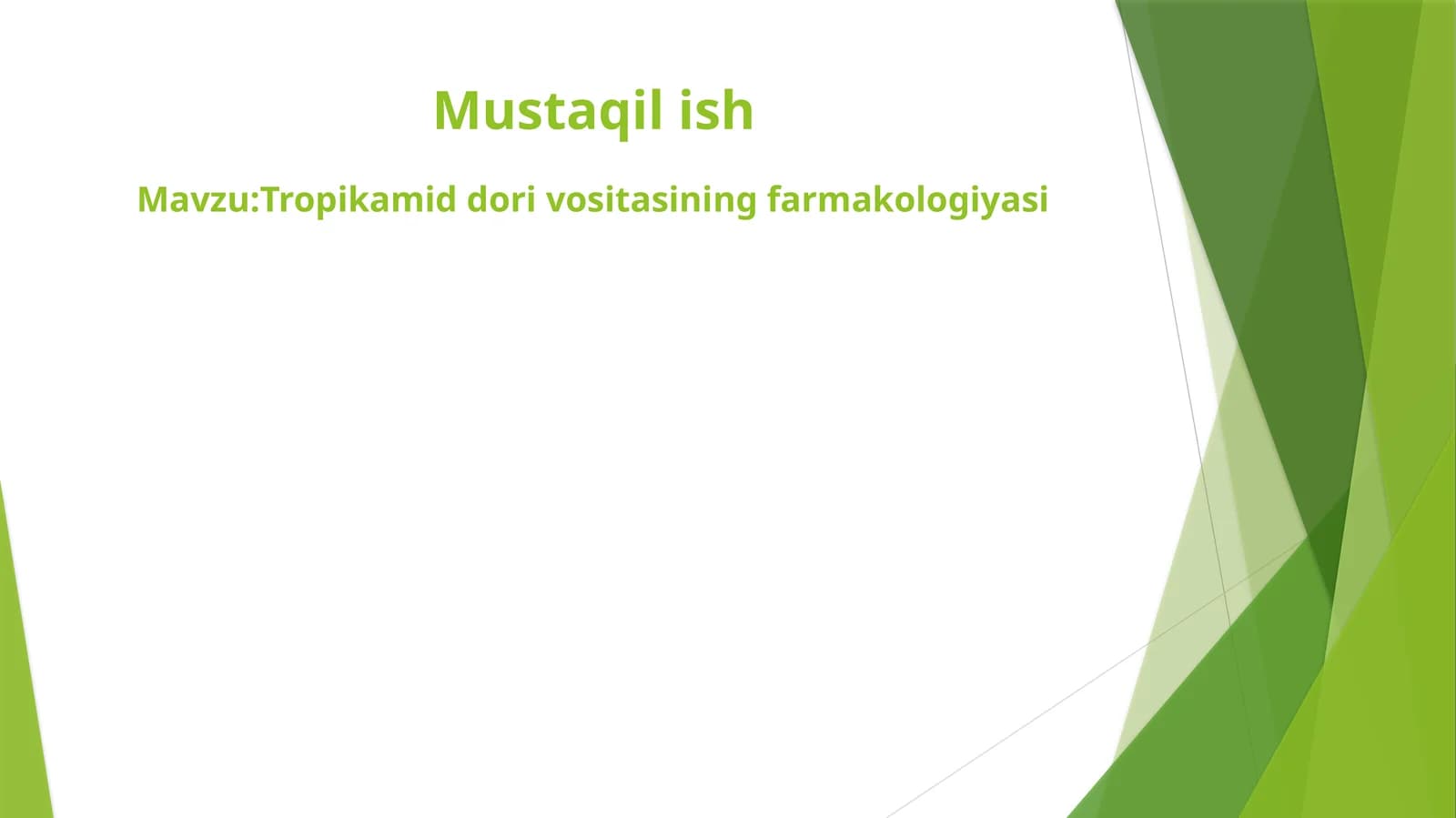 Tropikamid dori vositasining farmokologiyasi