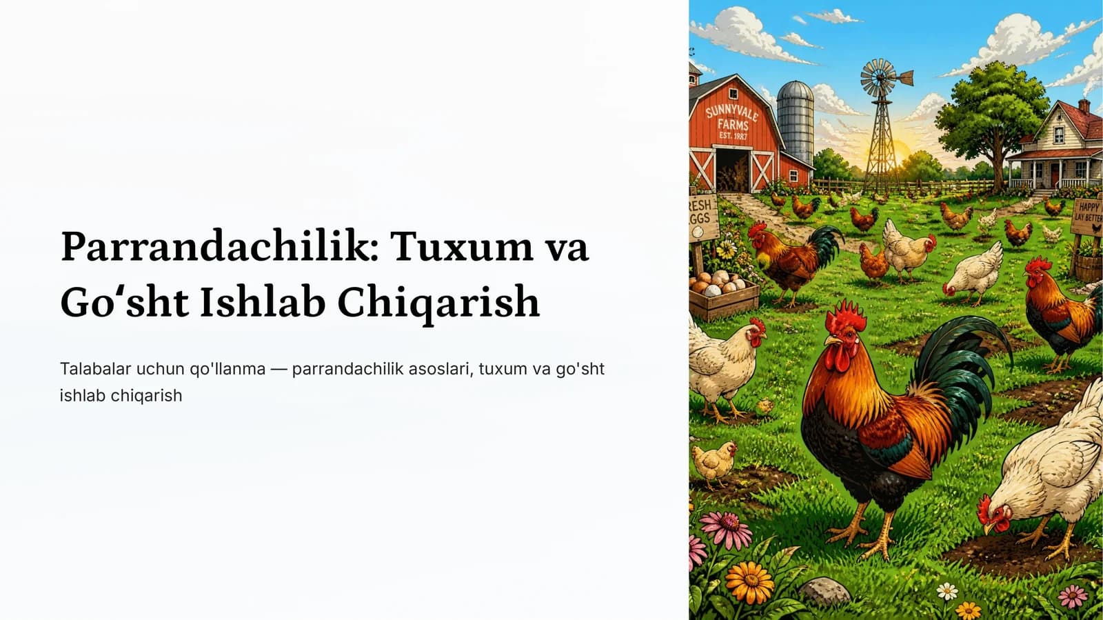 Parrandachilik: Tuxum va Goʻsht Ishlab Chiqarish