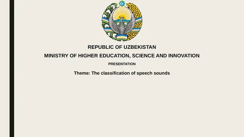 Classification of Speech Sounds
