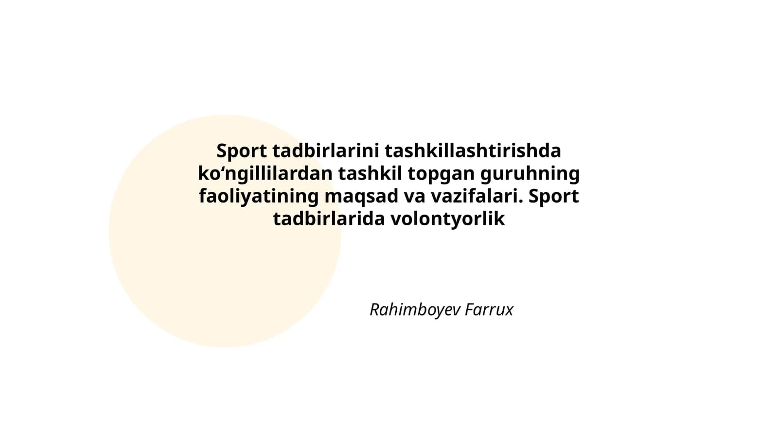 Sport tadbirlarini tashkillashtirishda ko‘ngillilardan tashkil topgan guruhning faoliyatining maqsad va vazifalari