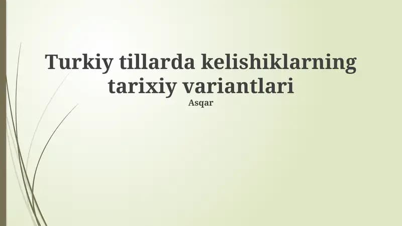Turkiy tillarda kelishiklarning tarixiy variantlari