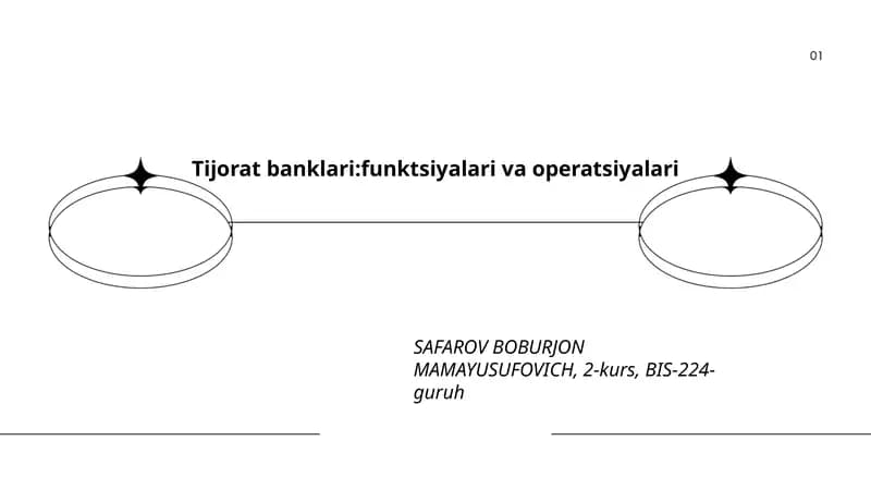 Tijorat banklari:funktsiyalari va operatsiyalari