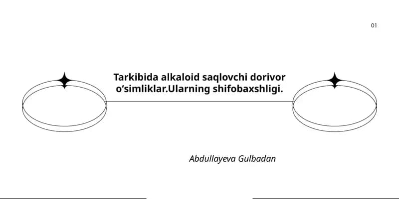 Alkaloidli Dorivor O'simliklar