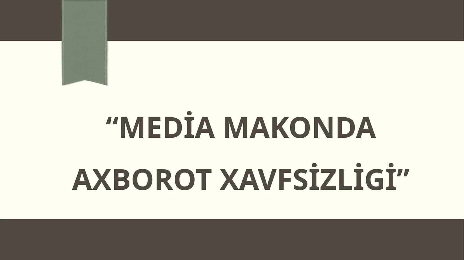 Media makonda axborot xavfsizligi