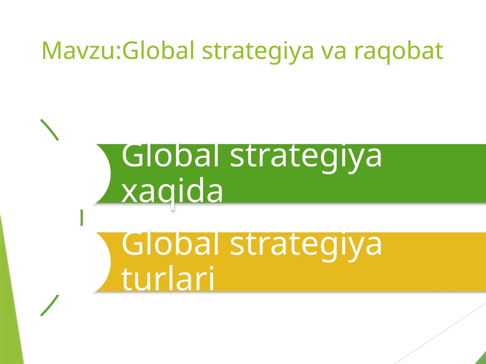 Global strategiya va raqobat