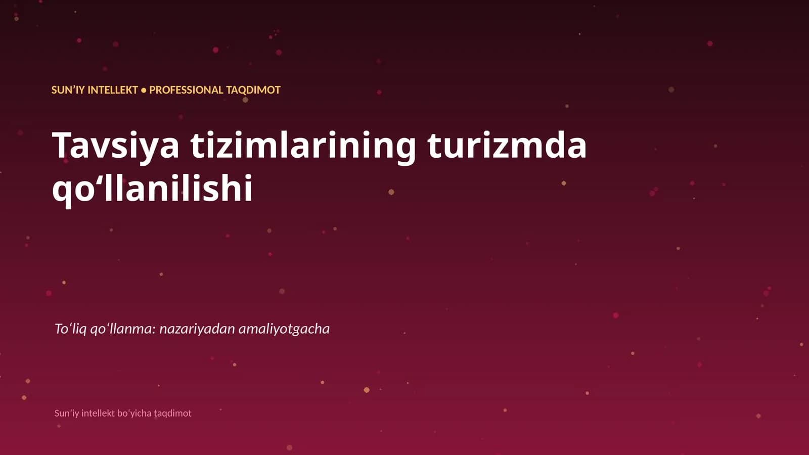 Sunʼiy intellekt boʻyicha taqdimot