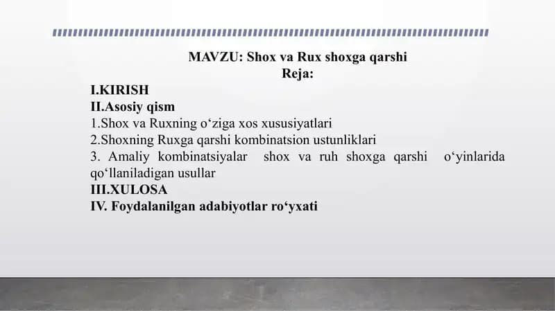 Shox va Rux shoxga qarshi
