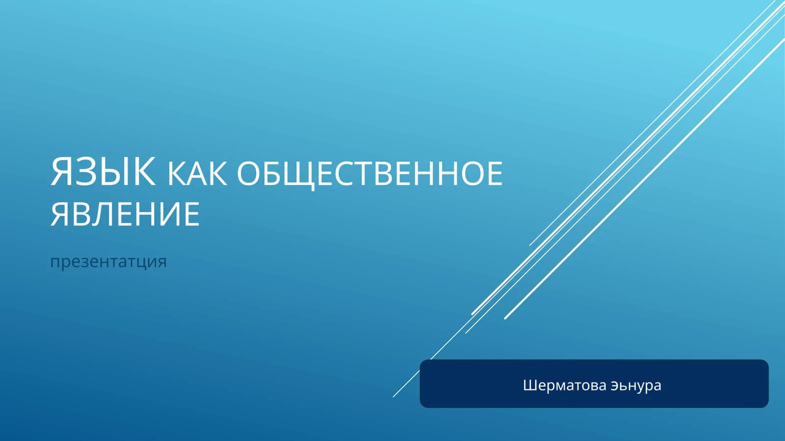 Язык как общественное явление