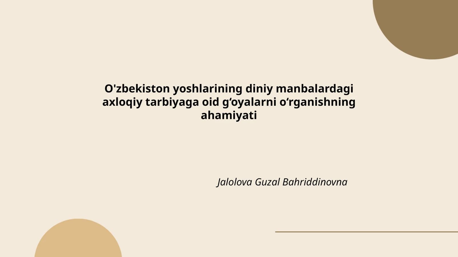 Diniy manbalar va axloqiy tarbiya