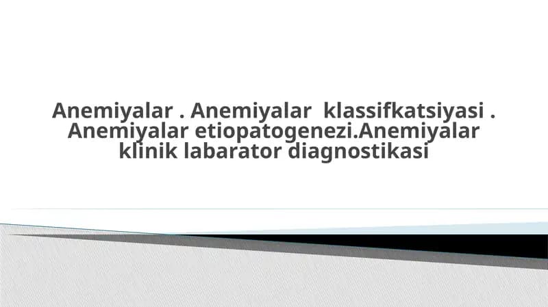 Anemiyalar