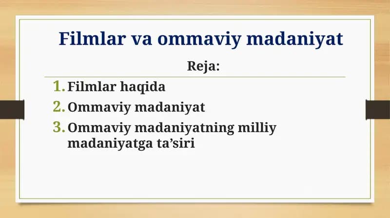 Filmlar va ommaviy madaniyat