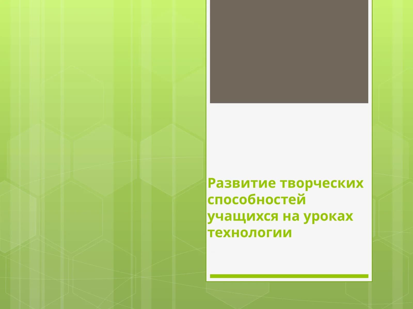 Развитие творческих способностей учащихся на уроках технологии