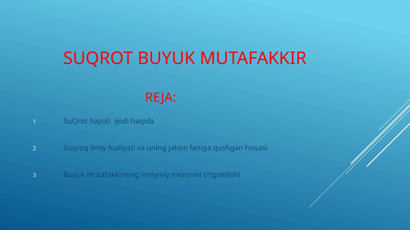 SUQROT BUYUK MUTAFAKKIRREJA