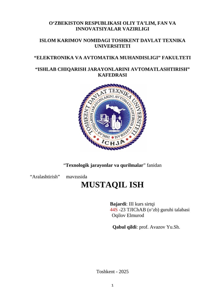 Aralashtirish jarayonlari