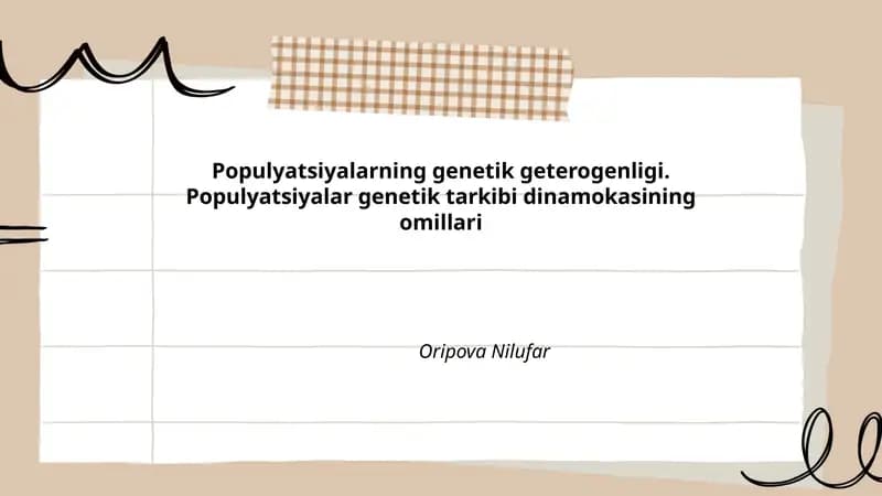 Populyatsiyalarning genetik geterogenligi