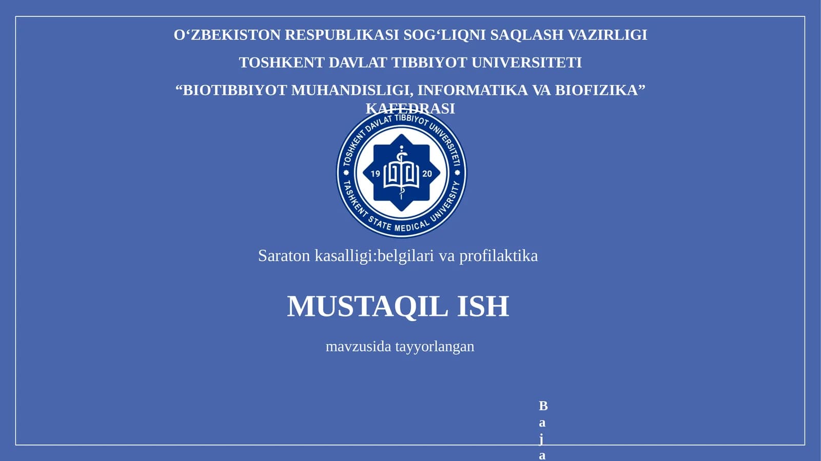 Saraton kasalligi:belgilari va profilaktika
