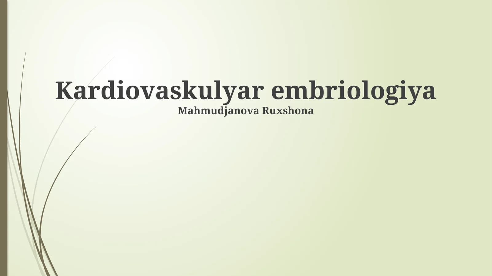 Kardiovaskulyar embriologiya