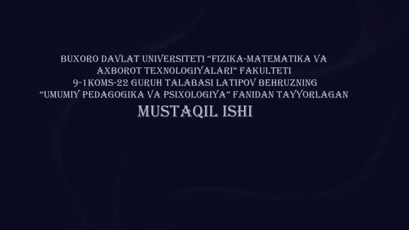 Sezgi va idrok jarayonlarining boshlang’ich holati ekanligi