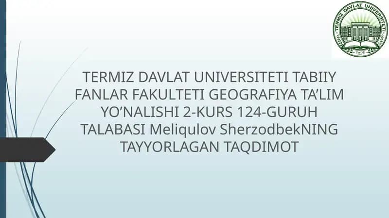 Yer relyefi va uni xaritalarda tasvirlash usullari
